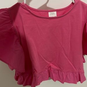 pink ZARA crop top